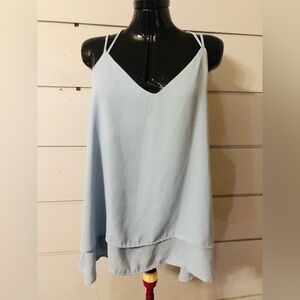 Blue layered strappy cami
